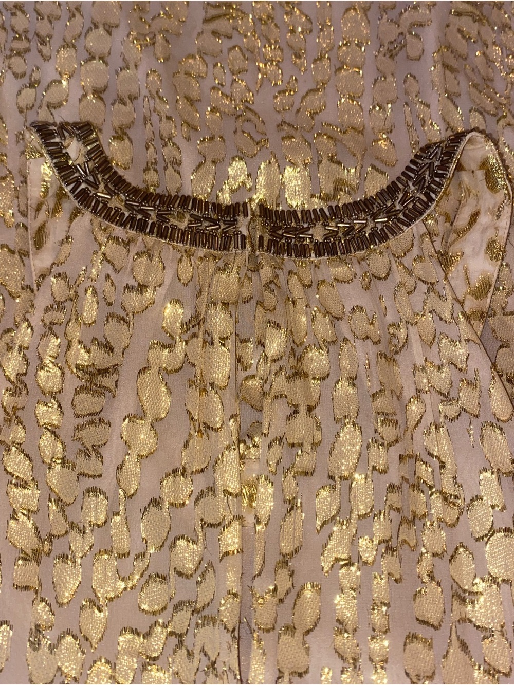 Lilly Pulitzer Gold Sequin Halter Camisole with Beaded Neckline - Picture 9 of 11